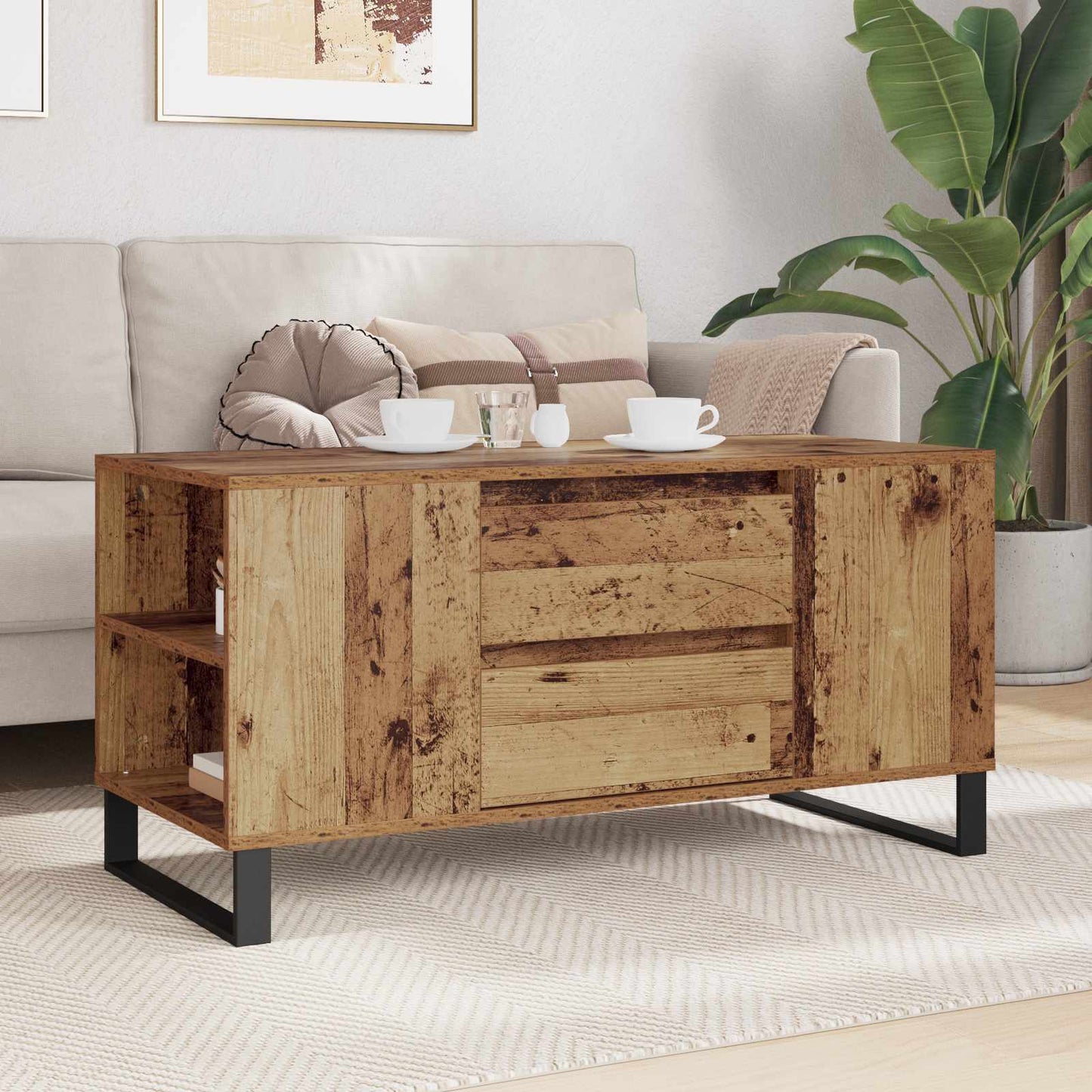 Kaffebord Gamle tre 102 x 44,5 x 50 cm Konstruert tre