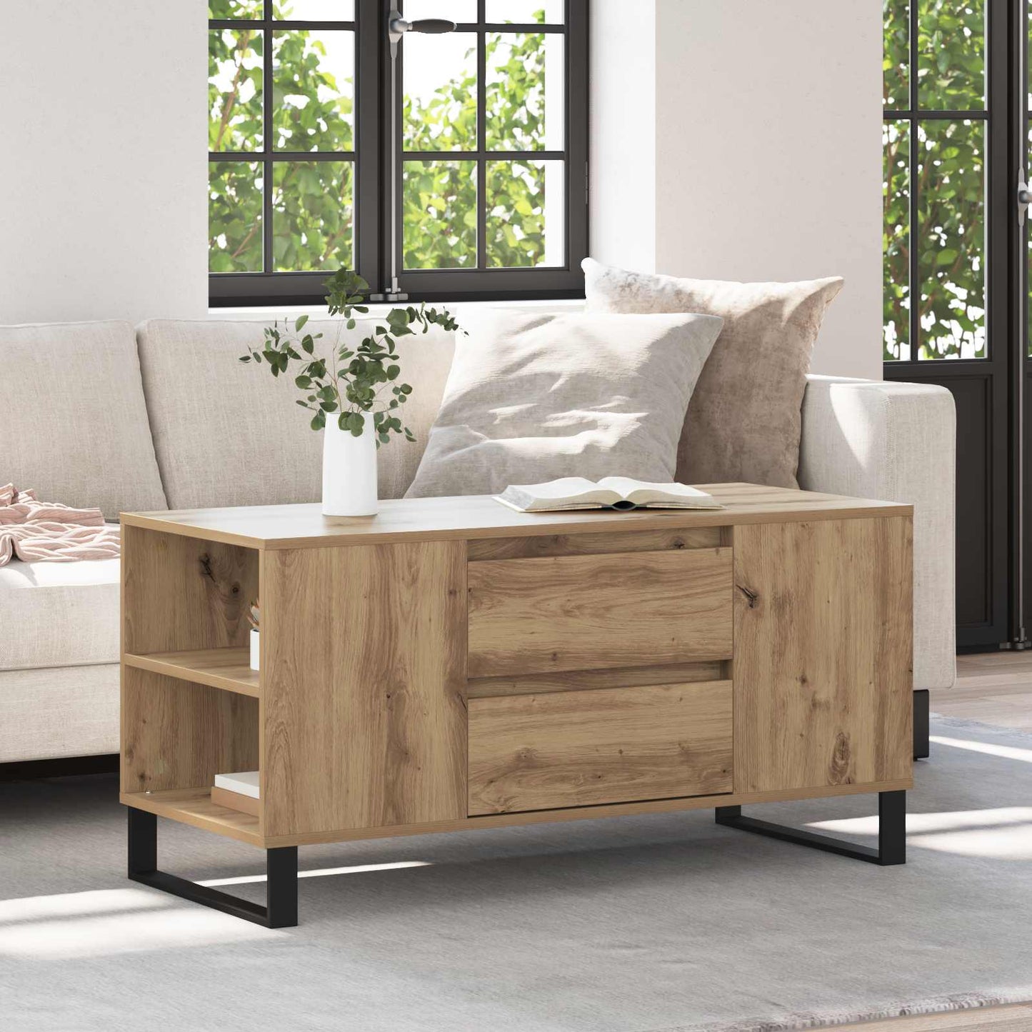 Kaffebord Artisan Eik 102 x 44,5 x 50 cm Konstruert tre