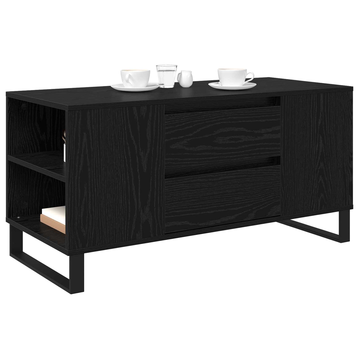 Kaffebord Svart Eik 102 x 44,5 x 50 cm Konstruert tre