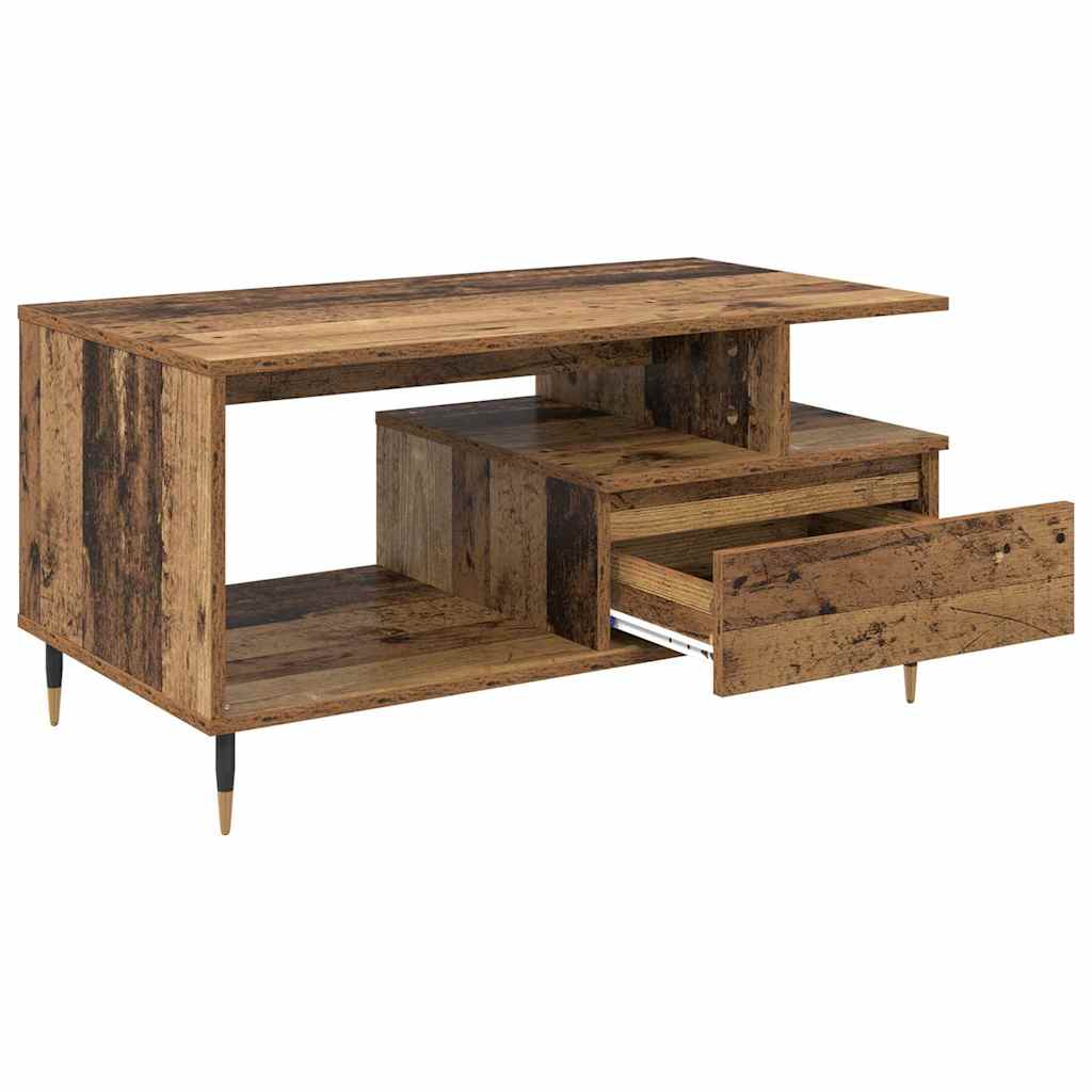 Kaffebord med skuff Gammelt tre 90 x 49 x 45 cm Konstruert tre