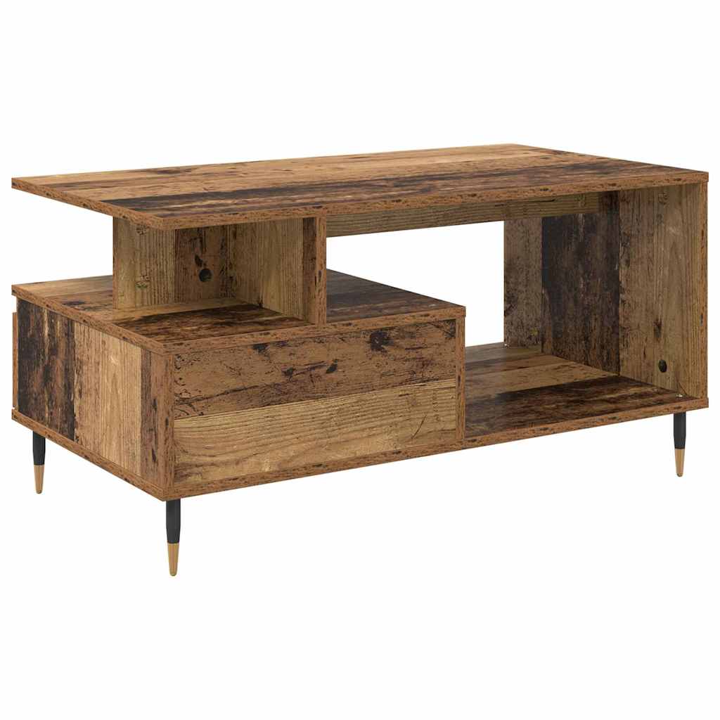 Kaffebord med skuff Gammelt tre 90 x 49 x 45 cm Konstruert tre