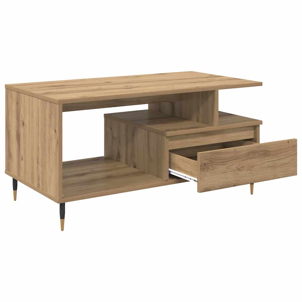 Kaffebord med skuff Artisan Eik 90 x 49 x 45 cm Konstruert tre