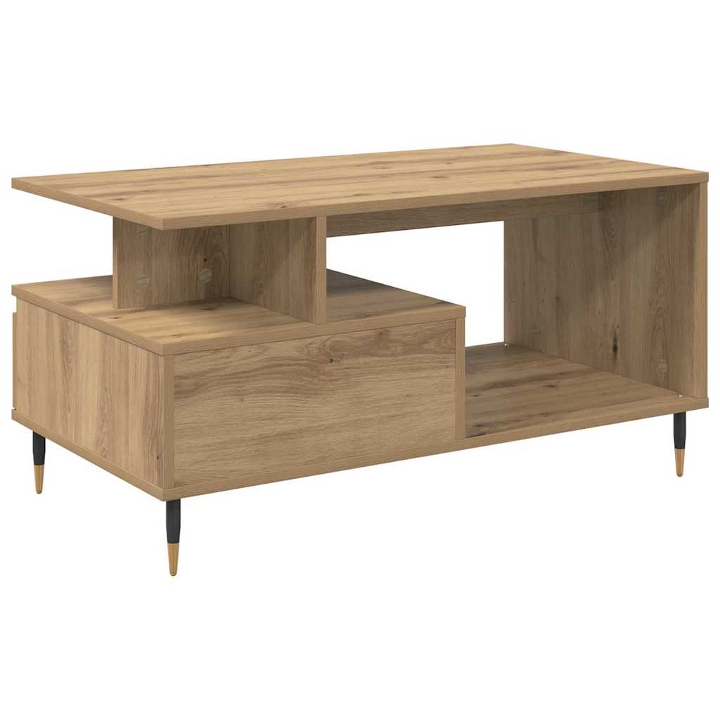Kaffebord med skuff Artisan Eik 90 x 49 x 45 cm Konstruert tre
