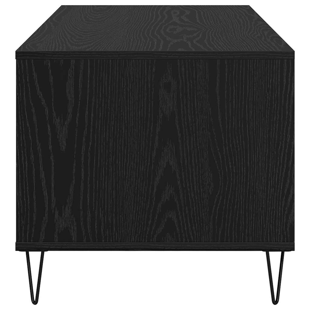 Kaffebord med skuff Svart Eik 90 x 49 x 45 cm Konstruert tre