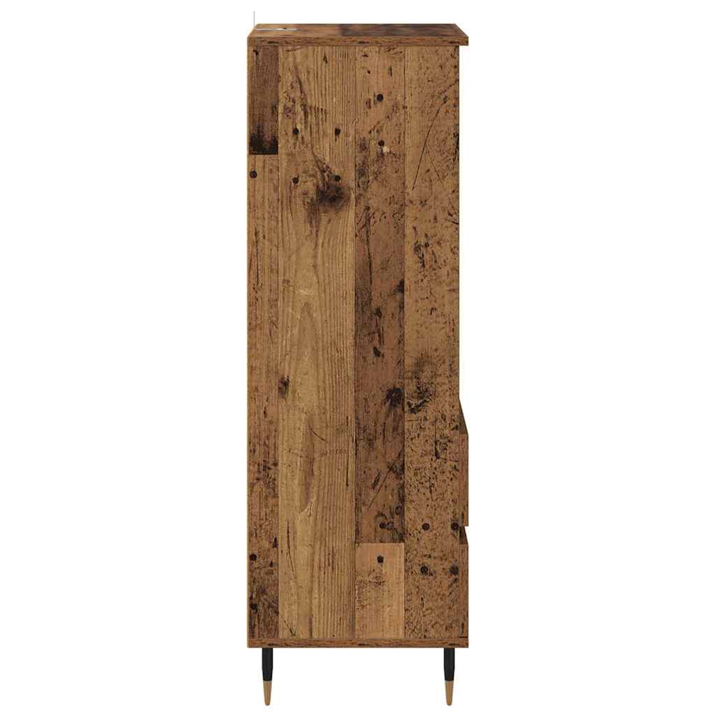 Høyskap med skuff Gamle tre 40 x 36 x 110 cm Konstruert tre