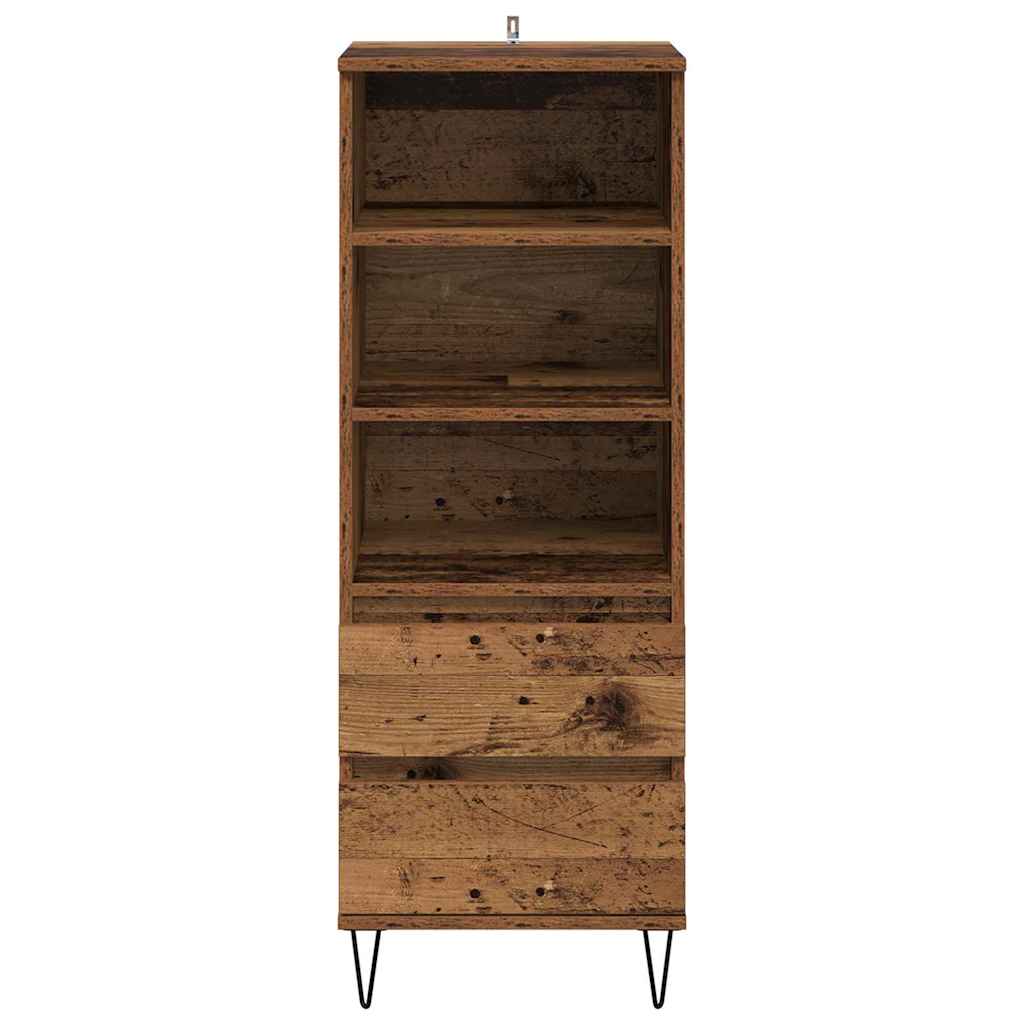 Høyskap med skuff Gamle tre 40 x 36 x 110 cm Konstruert tre