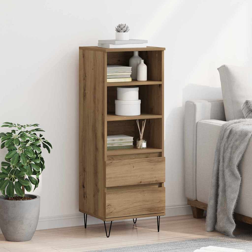 Høyskap med skuff Artisan Eik 40 x 36 x 110 cm Konstruert tre