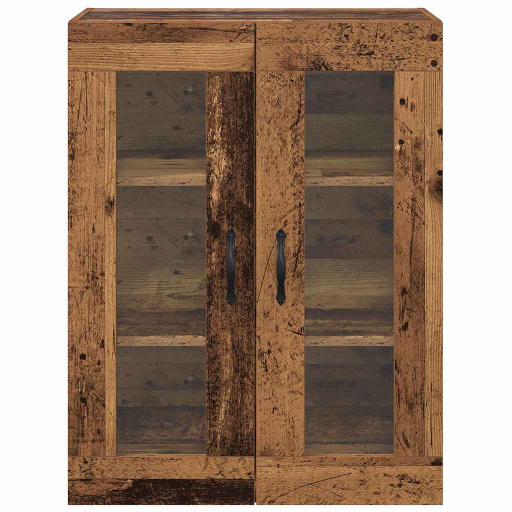 Veggskap Gamle tre 69,5 x 34 x 90 cm Sponplater og glass