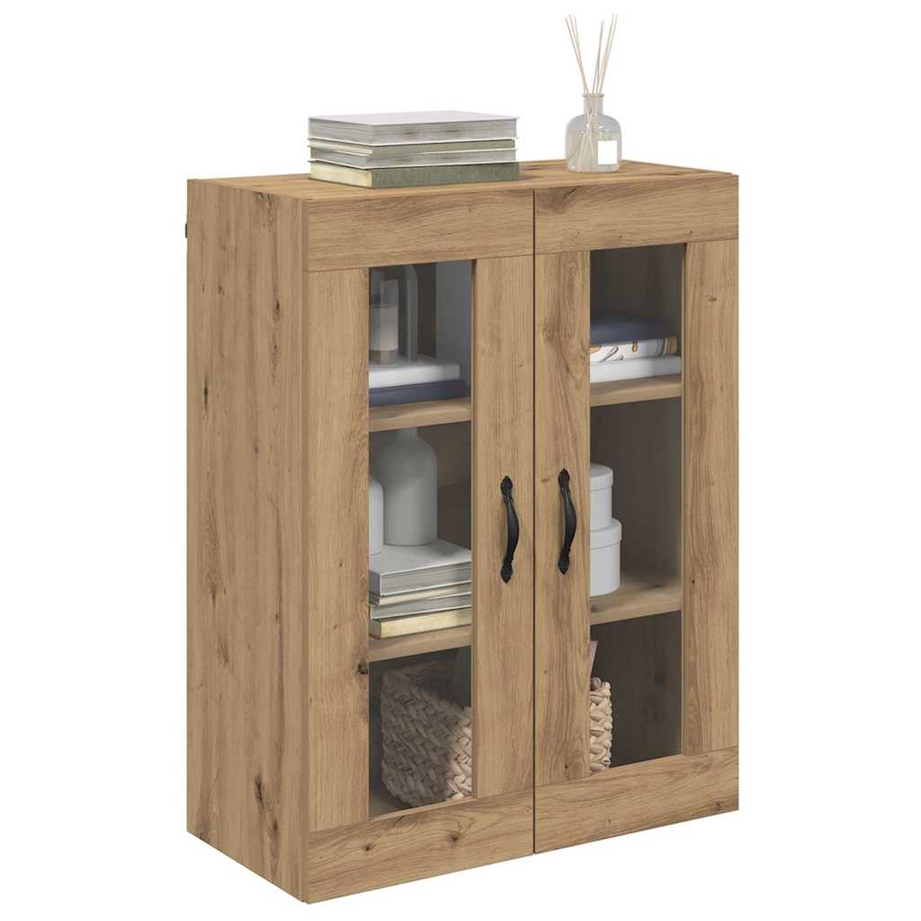 Veggskap Artisan Eik 69,5 x 34 x 90 cm Sponplater og glass