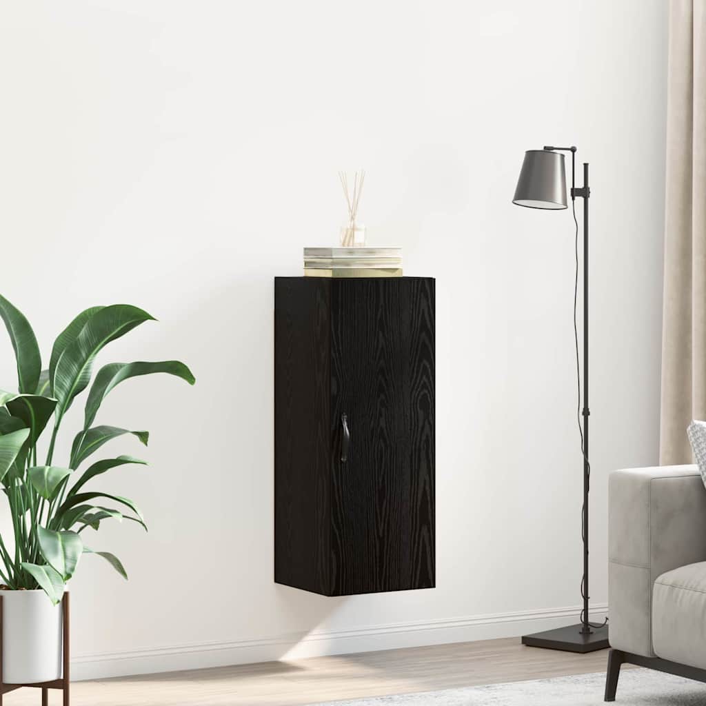 Veggskap Svart Eik 34,5 x 34 x 90 cm Konstruert tre