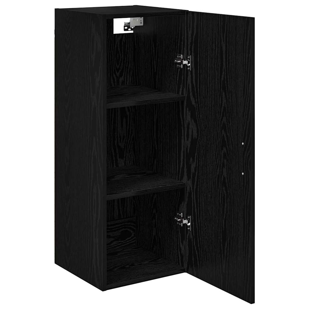 Veggskap Svart Eik 34,5 x 34 x 90 cm Konstruert tre