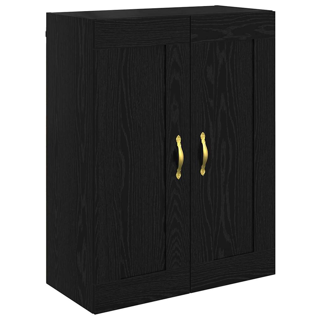 Veggskap Svart Eik 69,5 x 34 x 90 cm Konstruert tre