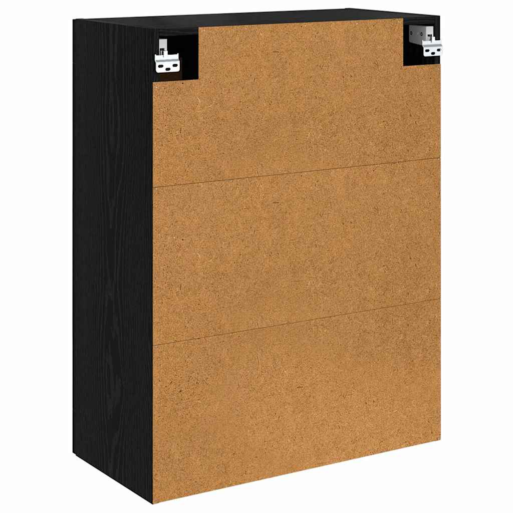 Veggskap Svart Eik 69,5 x 34 x 90 cm Konstruert tre
