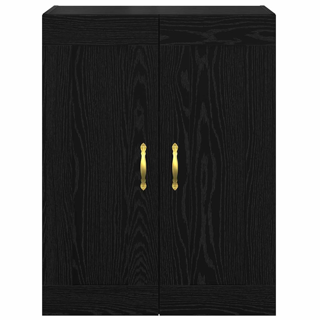 Veggskap Svart Eik 69,5 x 34 x 90 cm Konstruert tre