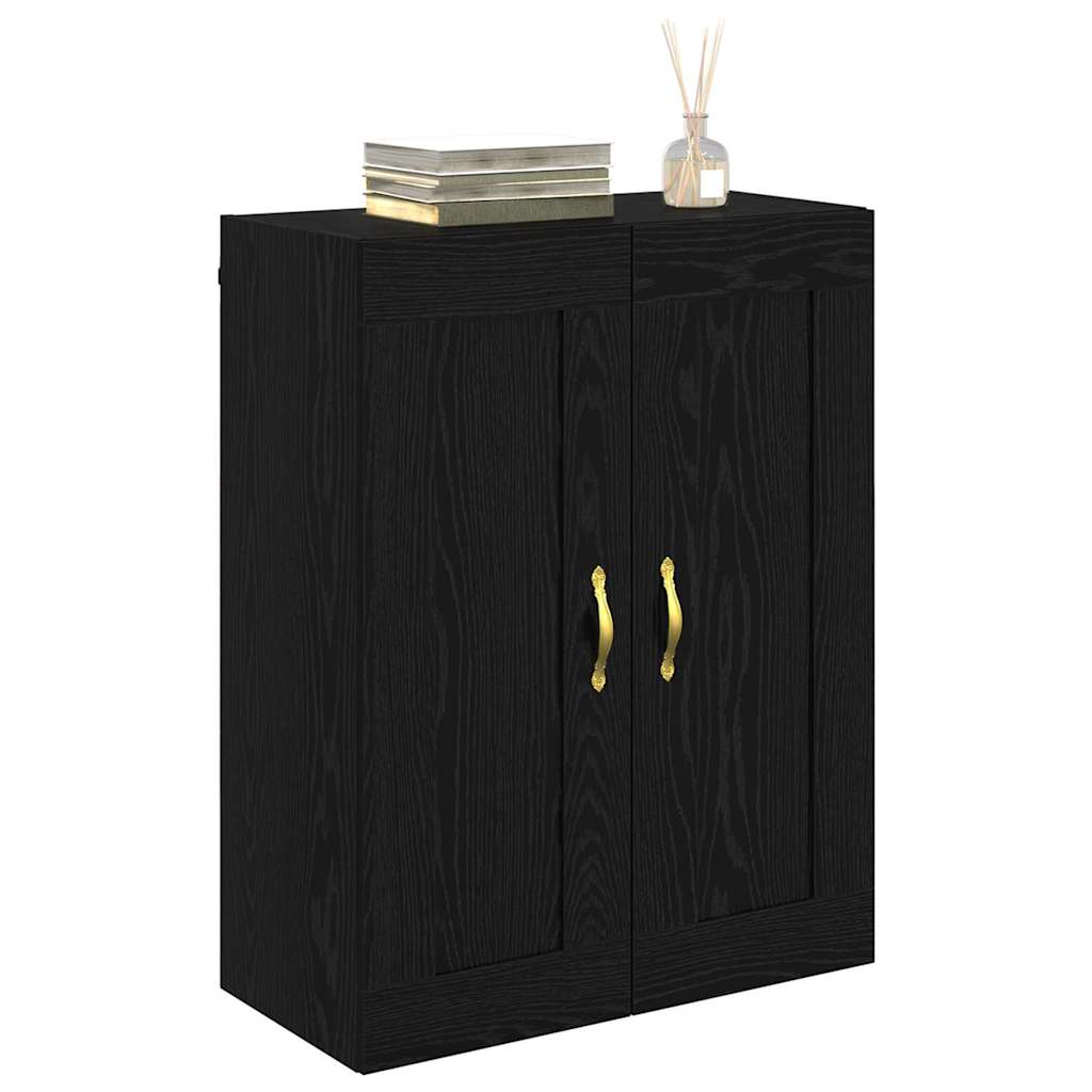 Veggskap Svart Eik 69,5 x 34 x 90 cm Konstruert tre