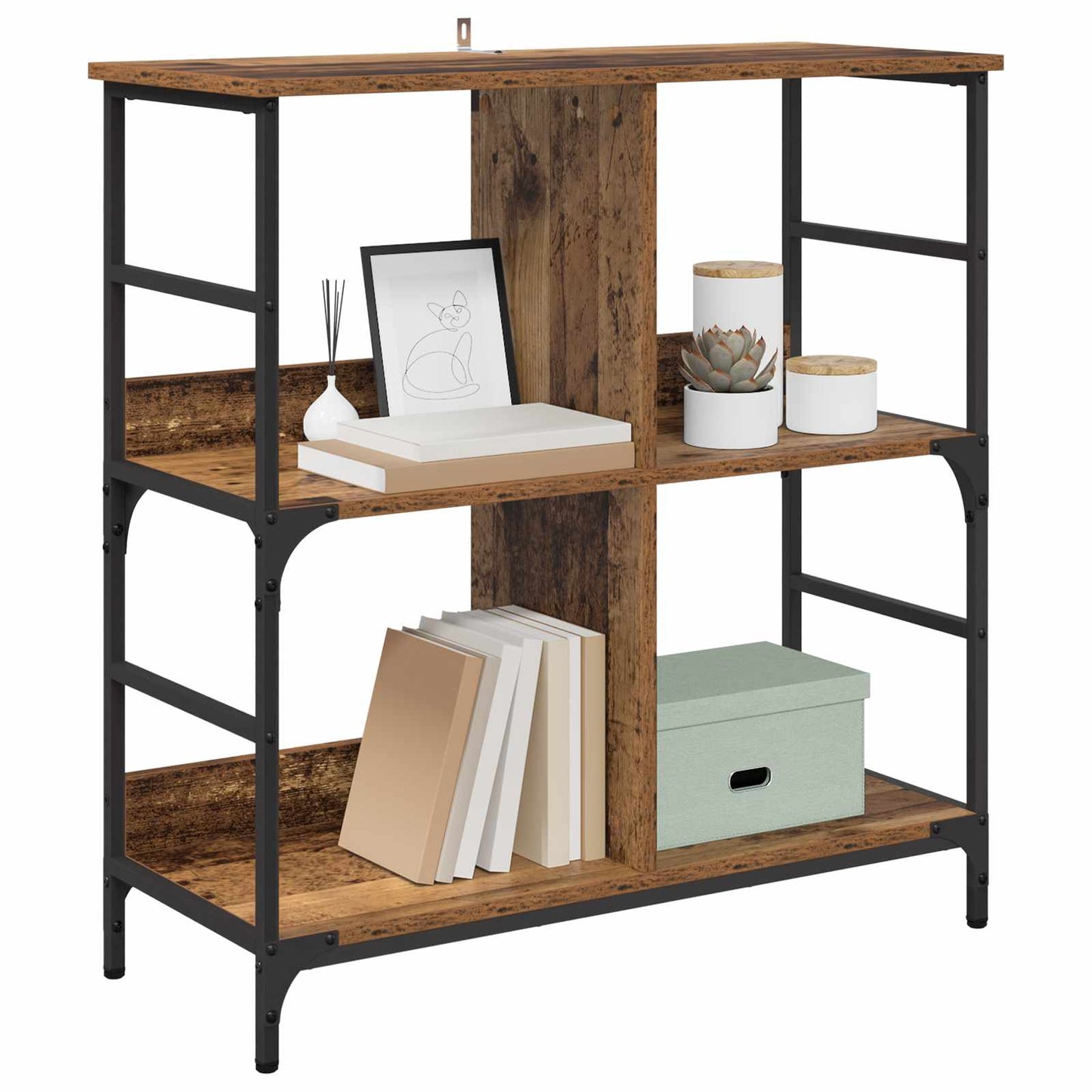 Bokhylle Gammelt tre 78.5 x 33 x 82 cm Konstruert tre