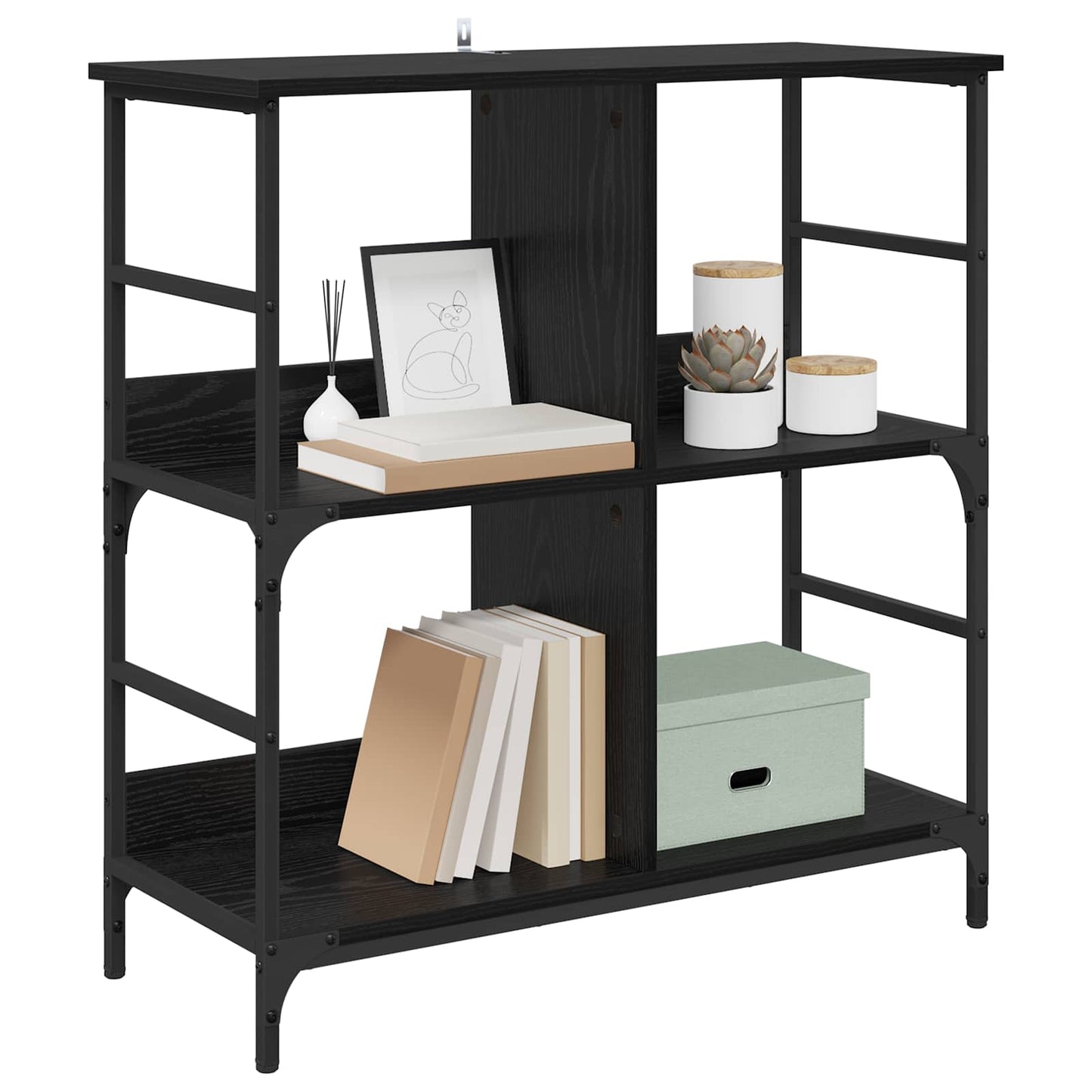 Bokhylle Svart eik 78.5 x 33 x 82 cm Konstruert tre