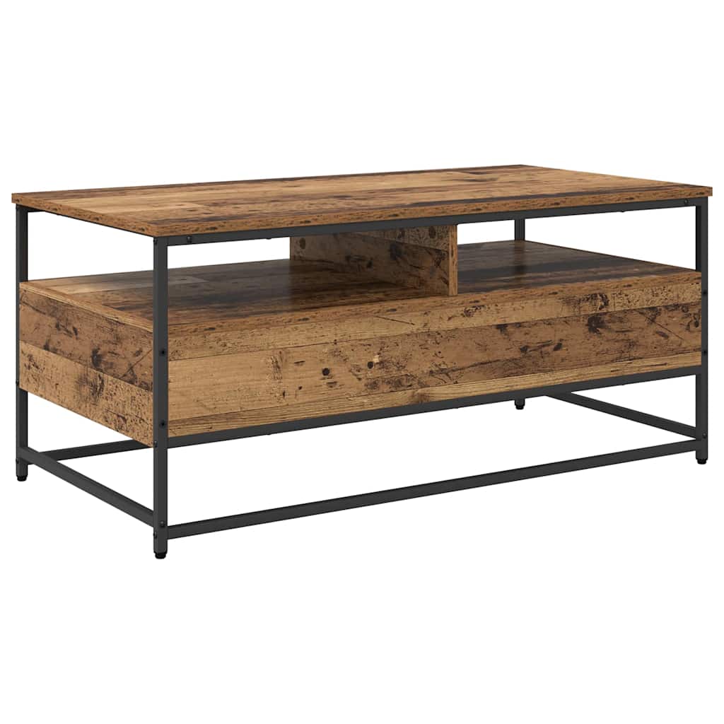 Kaffebord med skuff Gamle tre 100 x 51 x 45 cm Konstruert tre