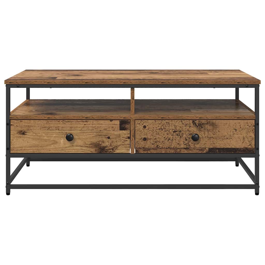 Kaffebord med skuff Gamle tre 100 x 51 x 45 cm Konstruert tre