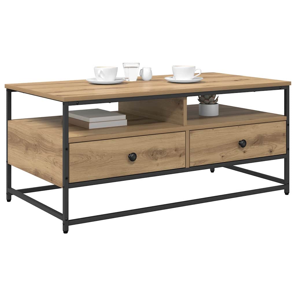 Kaffebord med skuff Artisan Eik 100 x 51 x 45 cm Konstruert tre