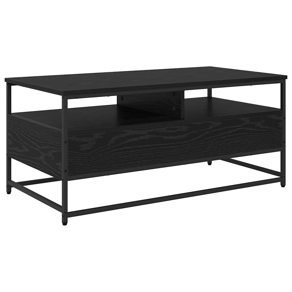 Kaffebord med skuff Svart Eik 100 x 51 x 45 cm Konstruert tre