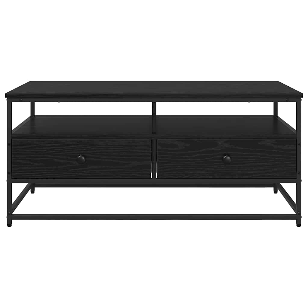 Kaffebord med skuff Svart Eik 100 x 51 x 45 cm Konstruert tre