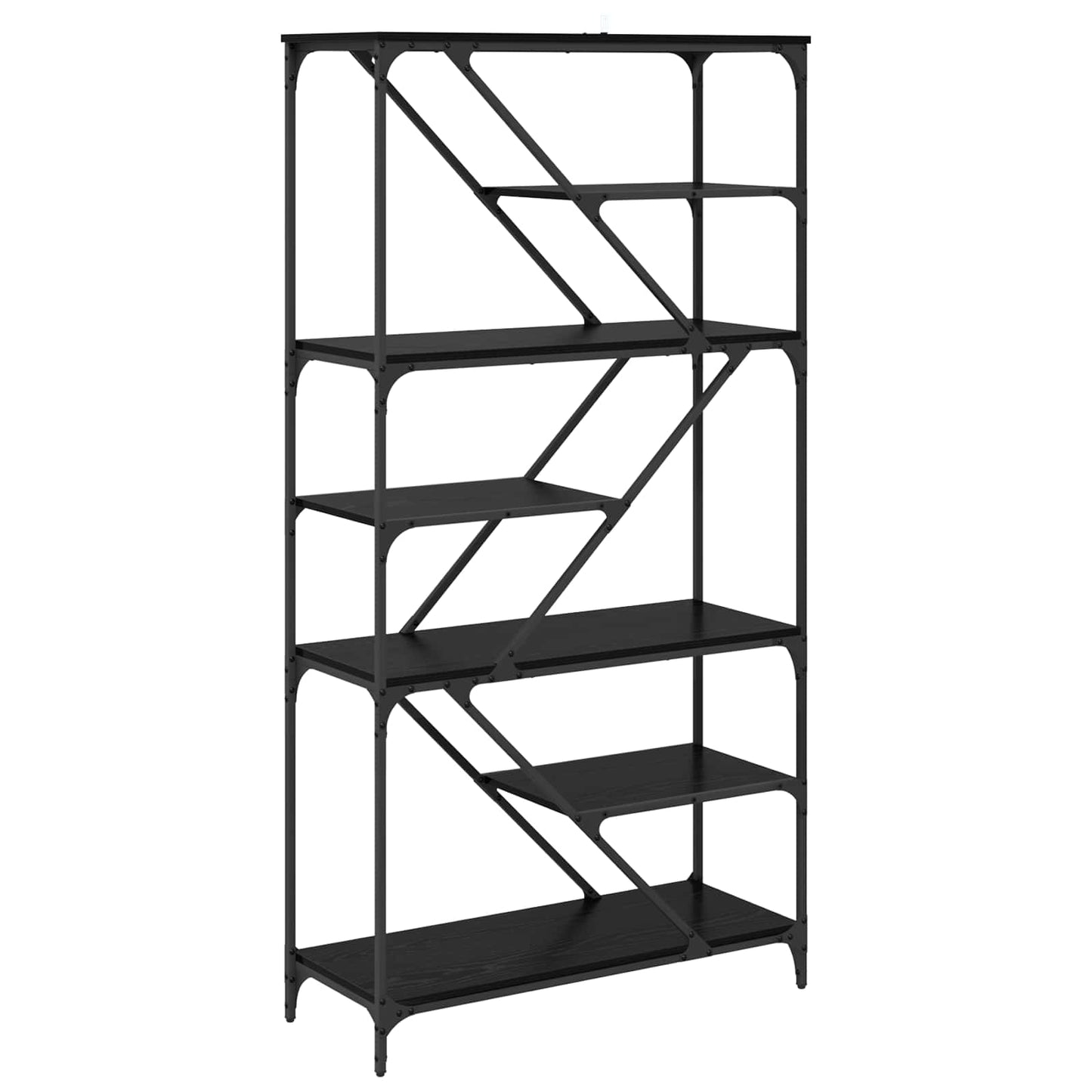 Bokhylle Svart Eik 91 x 36 x 176 cm Konstruert tre
