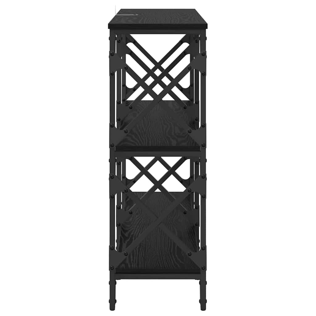 Konsollbord Svart Eik 100 x 28 x 80,5 cm Konstruert tre