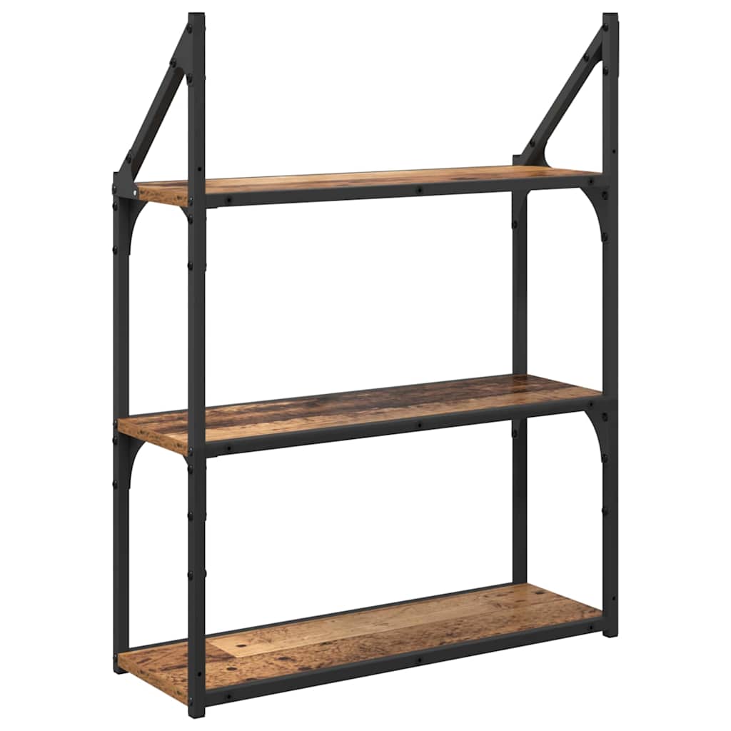 Vegghylle med hylle Gamle tre 60 x 21 x 78,5 cm Konstruert tre