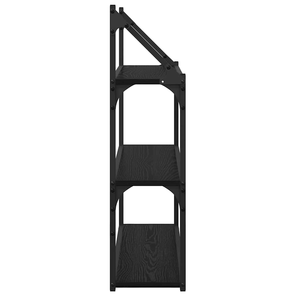Vegghylle med hylle Svart Eik 60 x 21 x 78,5 cm Konstruert tre