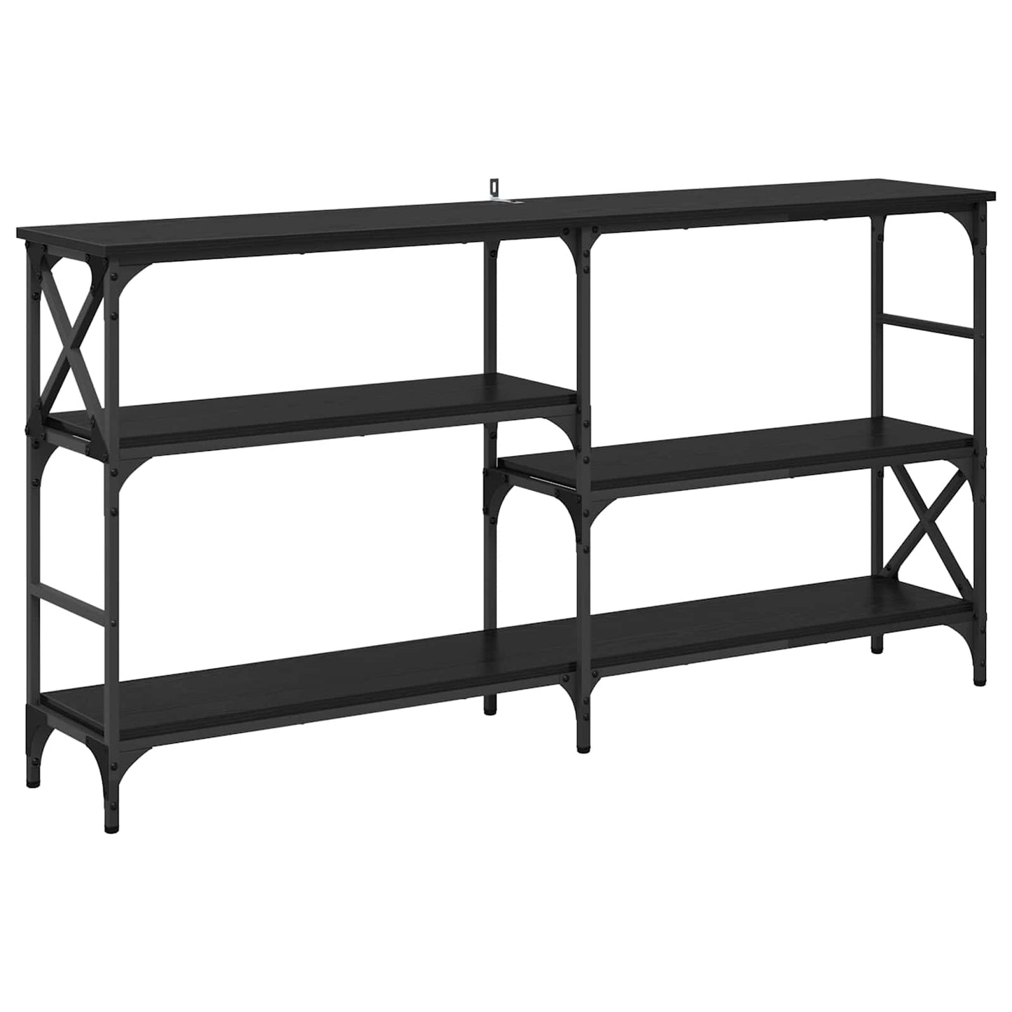 Konsollbord Svart Eik 150 x 29 x 76,5 cm Konstruert tre