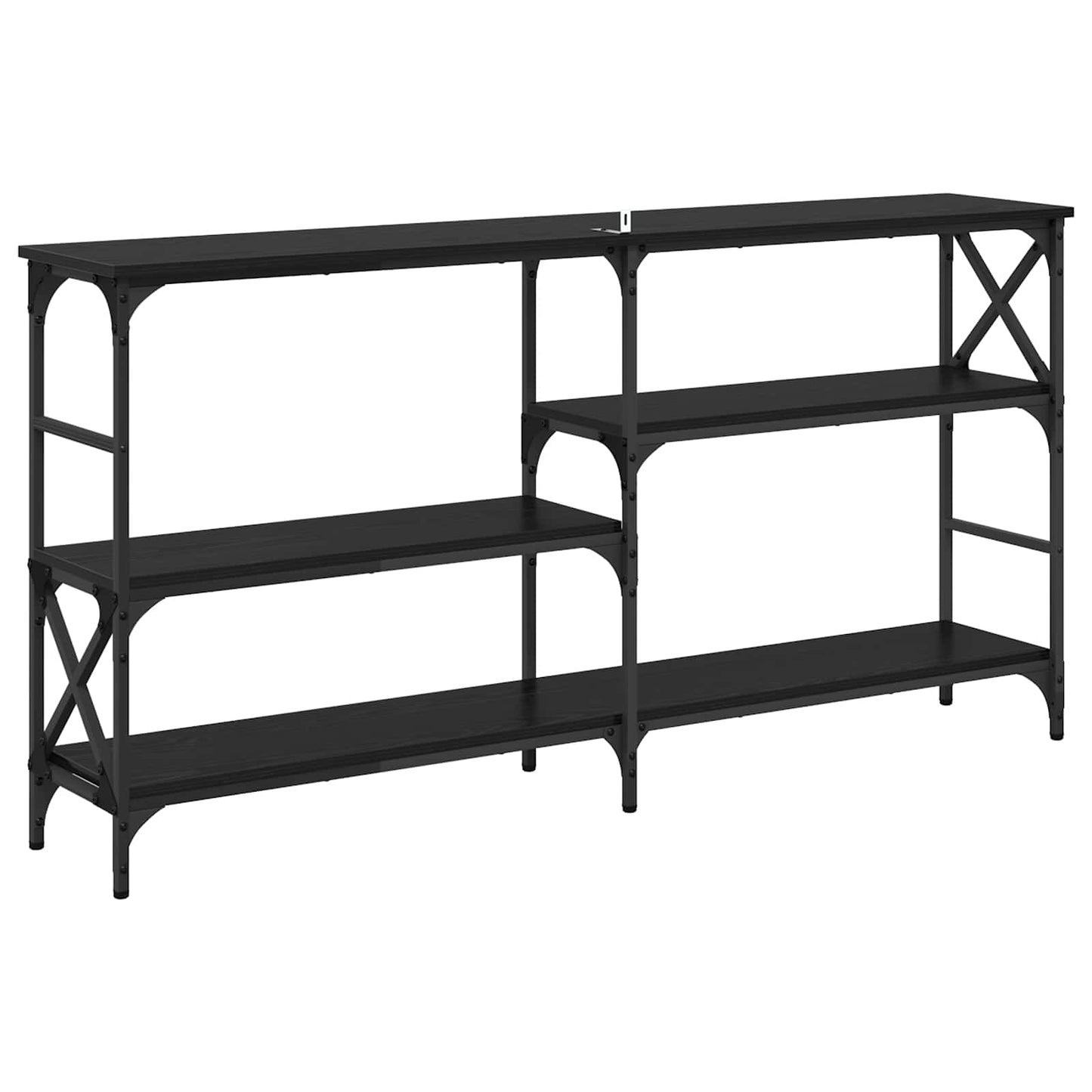 Konsollbord Svart Eik 150 x 29 x 76,5 cm Konstruert tre