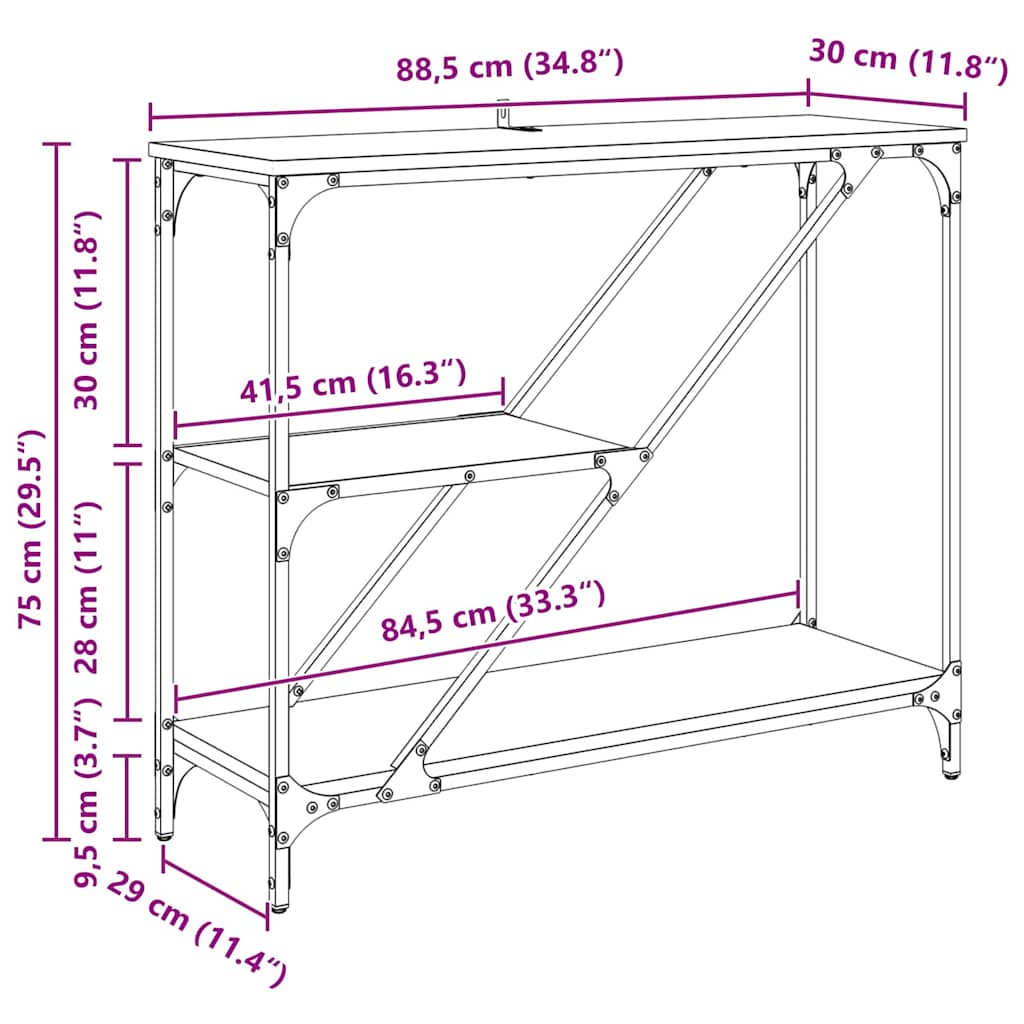 Konsollbord Gamle tre 88,5 x 30 x 75 cm Konstruert tre