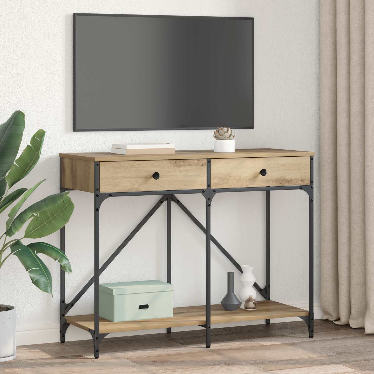 Konsollbord Artisan Eik 100 x 39 x 78,5 cm Konstruert tre