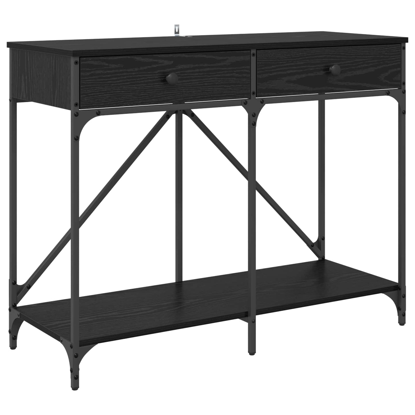 Konsollbord Svart Eik 100 x 39 x 78,5 cm Konstruert tre
