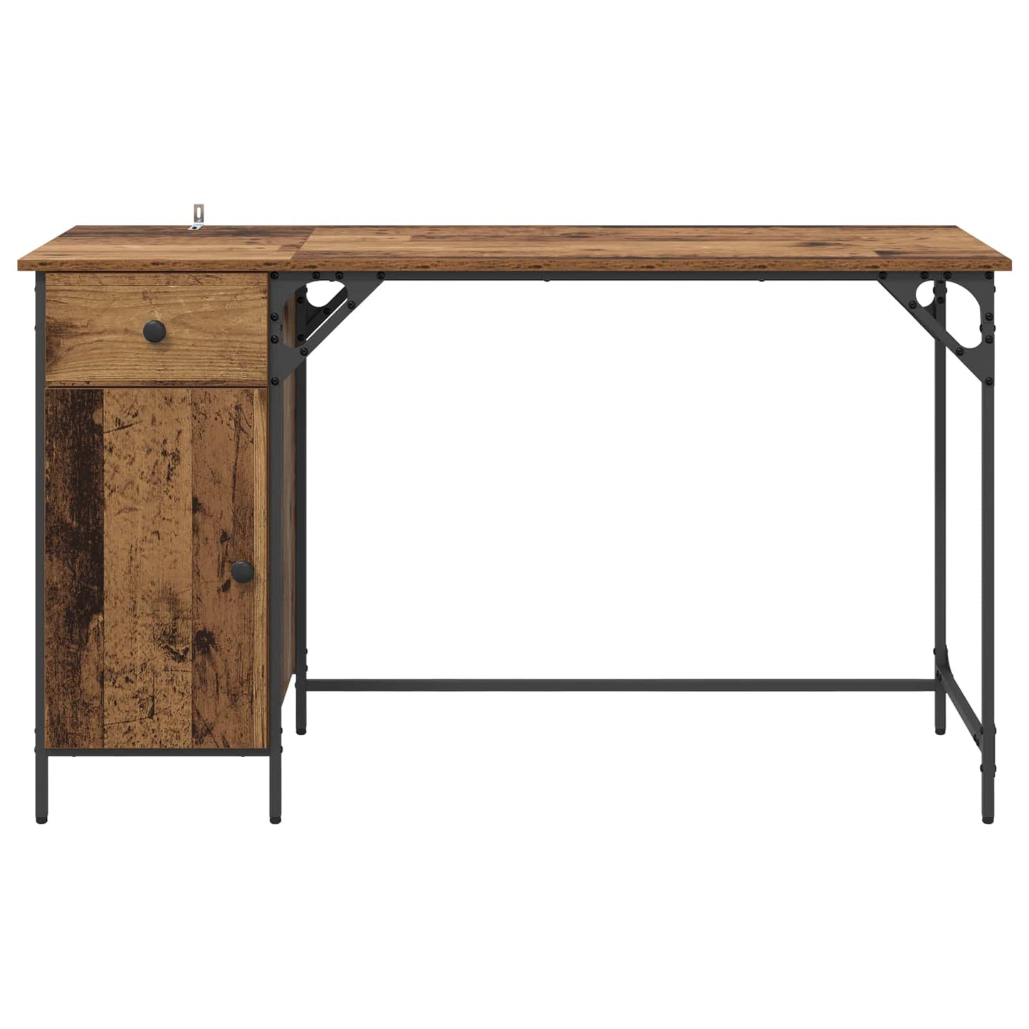 Databord med skuff Gamle tre 131 x 48 x 75 cm Konstruert tre