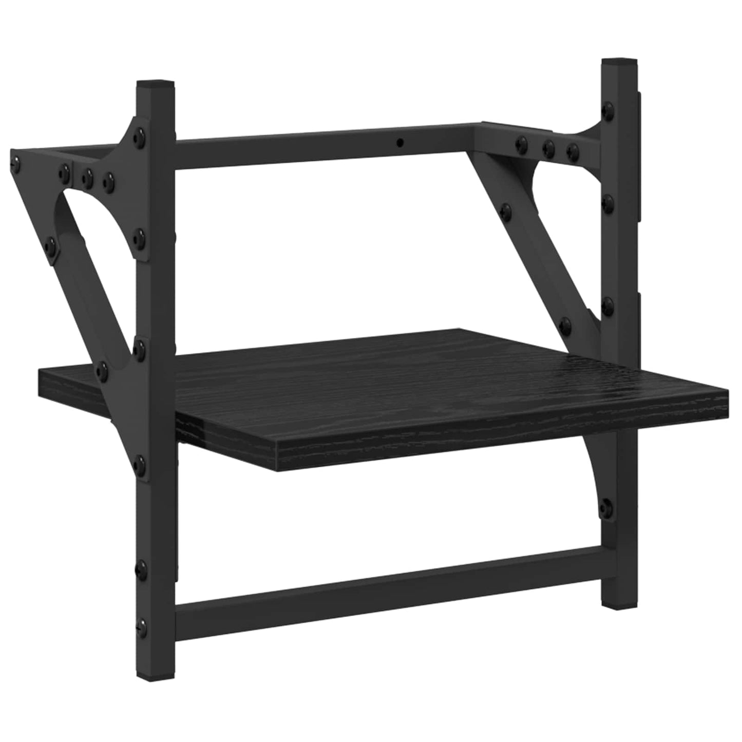 Vegghyllesett 6 pcs Svart Eik 100 x 25 x 30 cm Konstruert tre