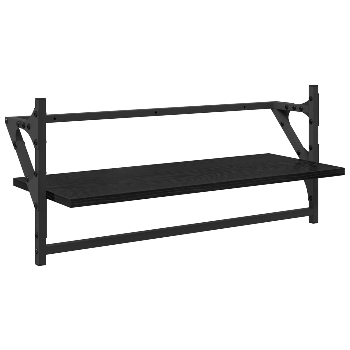 Vegghyllesett 6 pcs Svart Eik 100 x 25 x 30 cm Konstruert tre