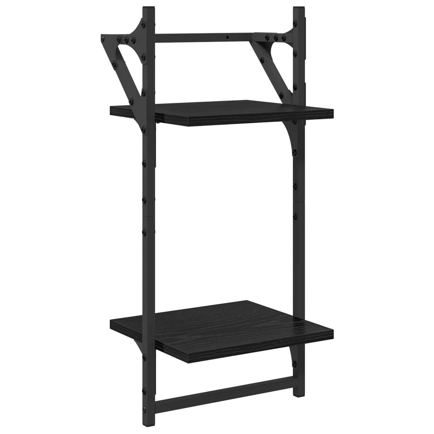 Vegghyllesett 6 pcs Svart Eik 100 x 25 x 30 cm Konstruert tre
