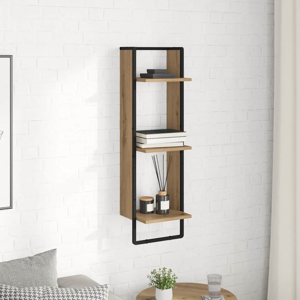Vegghylle med hylle Artisan Eik 30 x 25 x 100 cm Konstruert tre