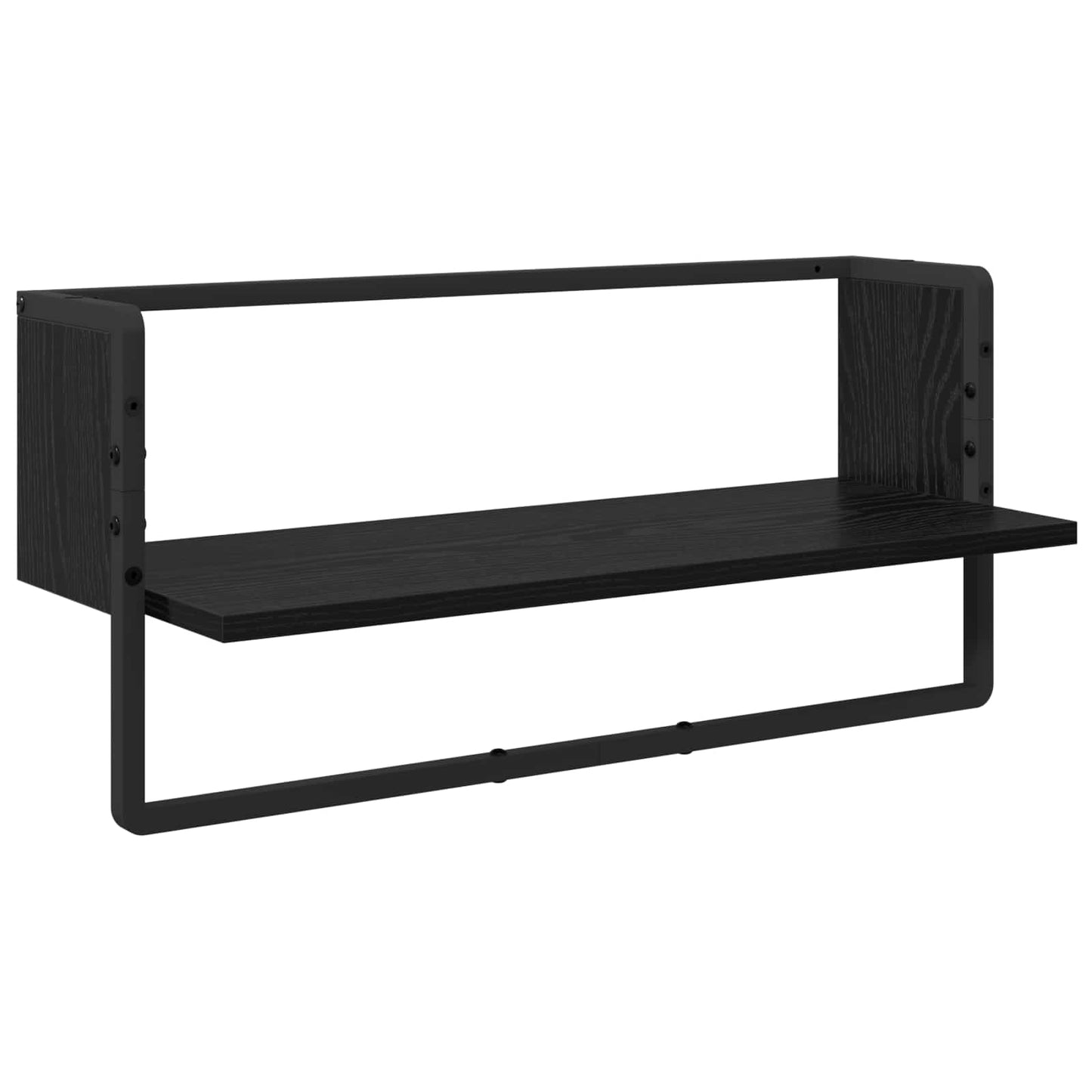 Vegghyllesett 4 pcs Svart Eik 65 x 25 x 30 cm Konstruert tre