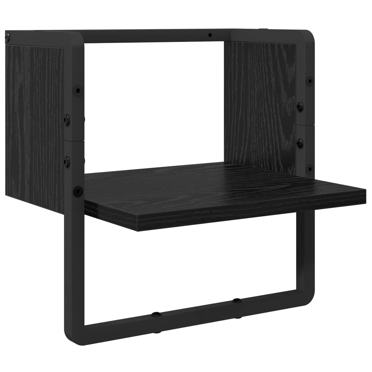 Vegghyllesett 4 pcs Svart Eik 65 x 25 x 30 cm Konstruert tre