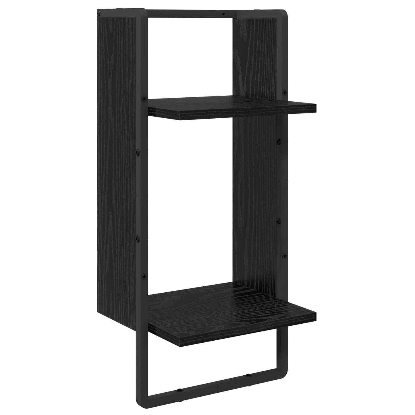 Vegghyllesett 6 pcs Svart Eik 100 x 25 x 30 cm Konstruert tre