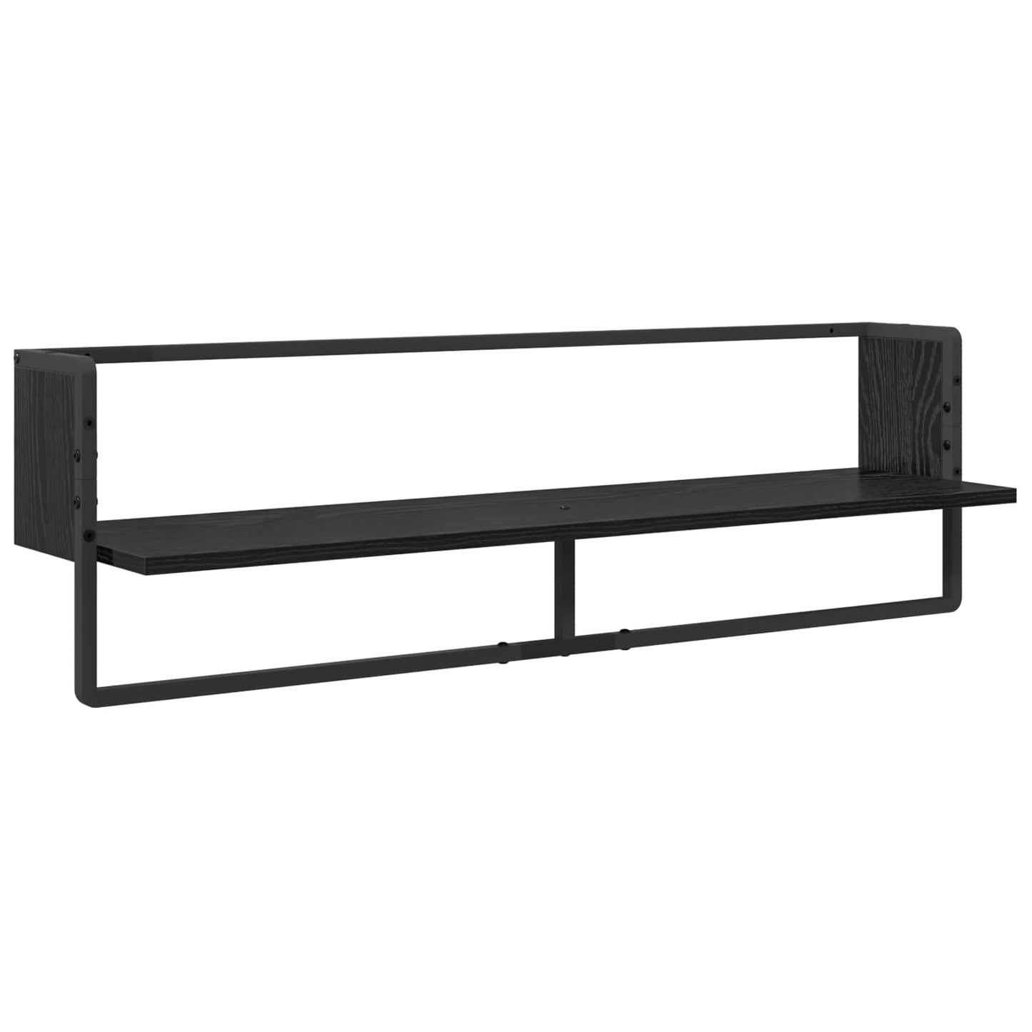 Vegghyllesett 6 pcs Svart Eik 100 x 25 x 30 cm Konstruert tre