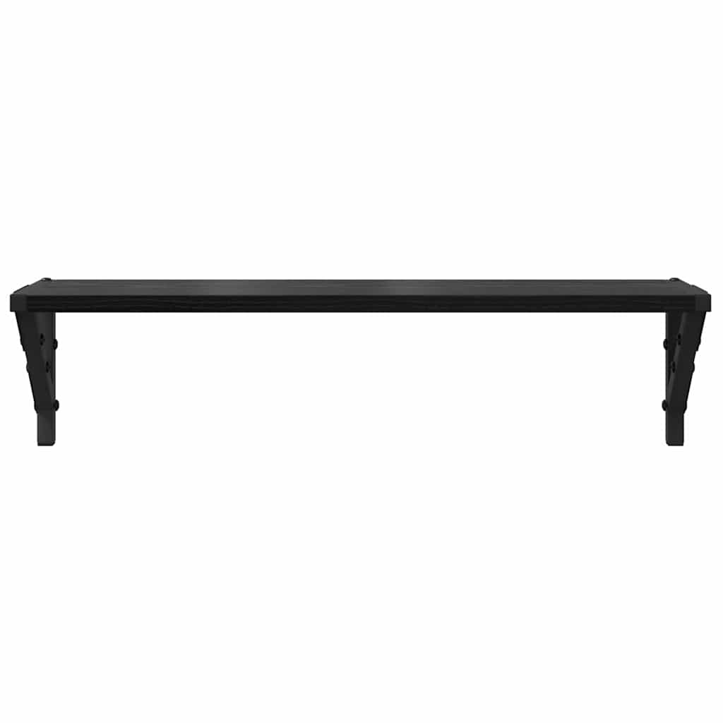 Vegghyller 2 pcs Svart Eik 60 x 15 x 15,5 cm Konstruert tre