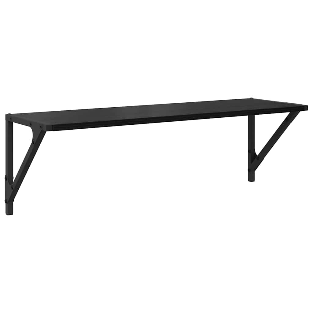 Vegghyller 2 pcs Svart Eik 80 x 25 x 25,5 cm Konstruert tre
