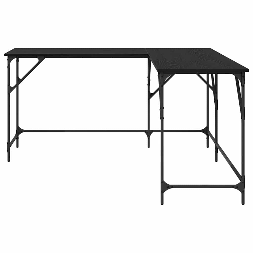 Skrivebord Svart Eik 149 x 149 x 75 cm Konstruert tre