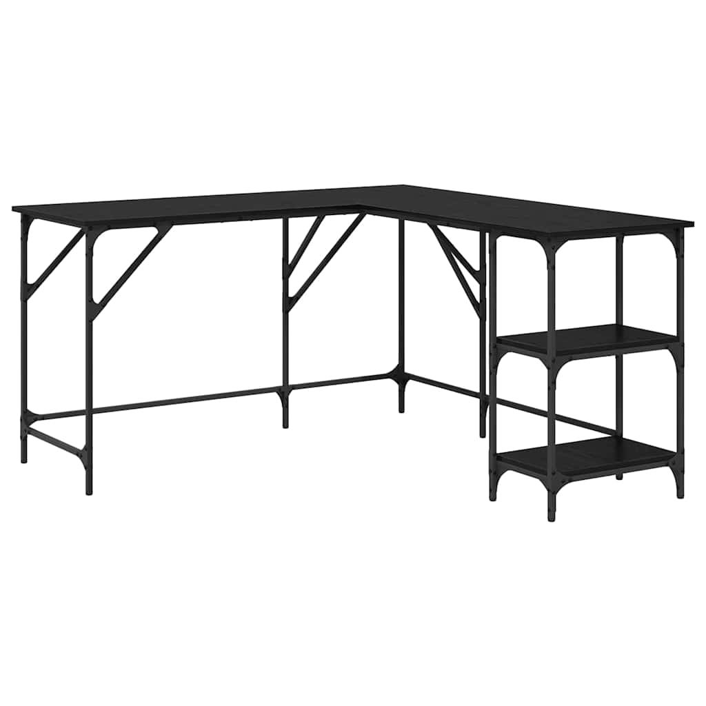 Skrivebord Svart Eik 139 x 139 x 75 cm Konstruert tre
