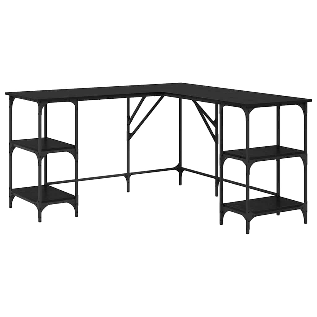Skrivebord Svart Eik 139 x 139 x 75 cm Konstruert tre