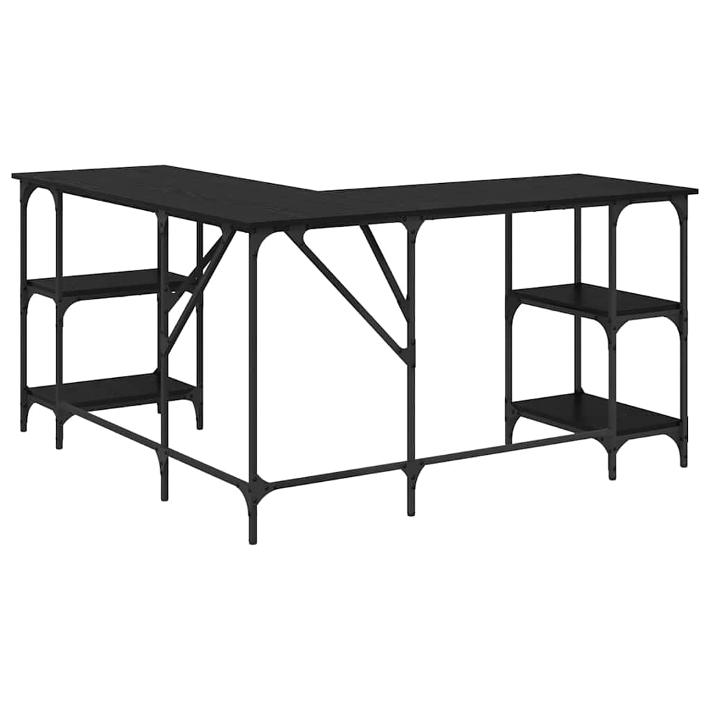 Skrivebord Svart Eik 139 x 139 x 75 cm Konstruert tre